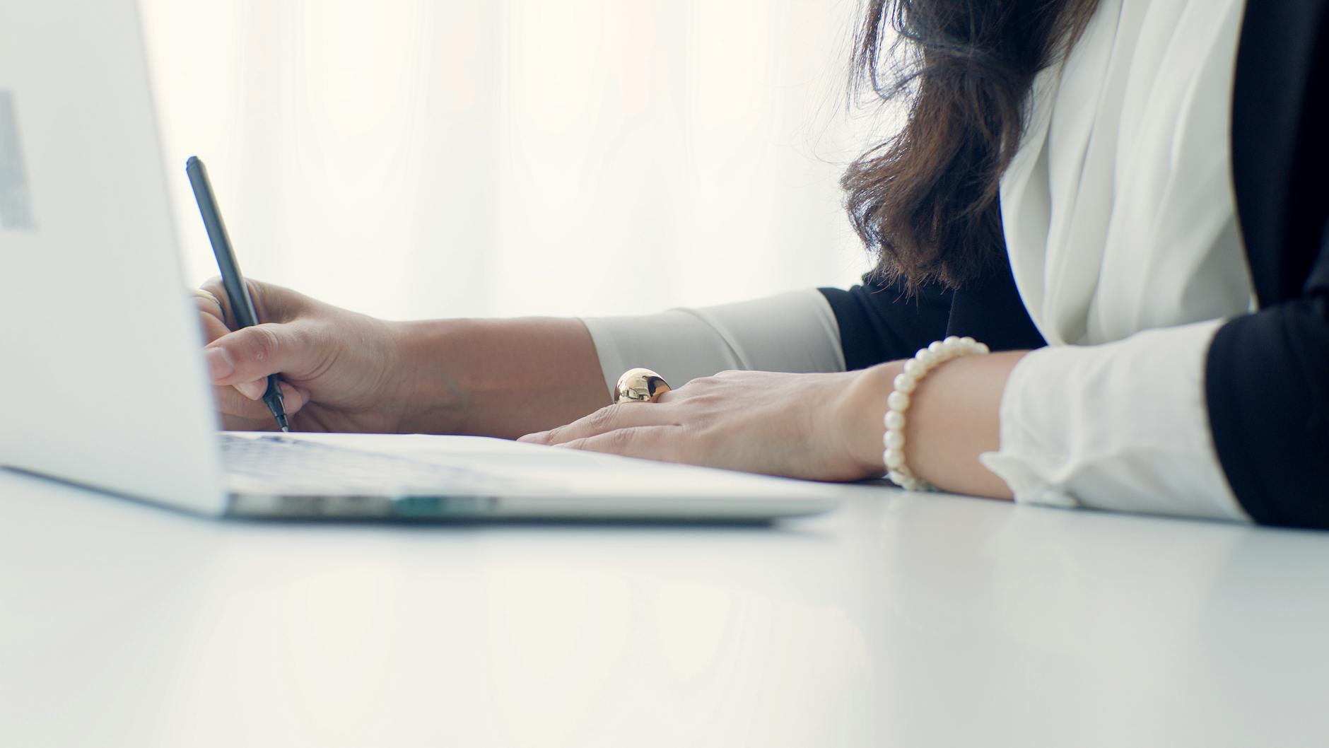 woman working with laptop